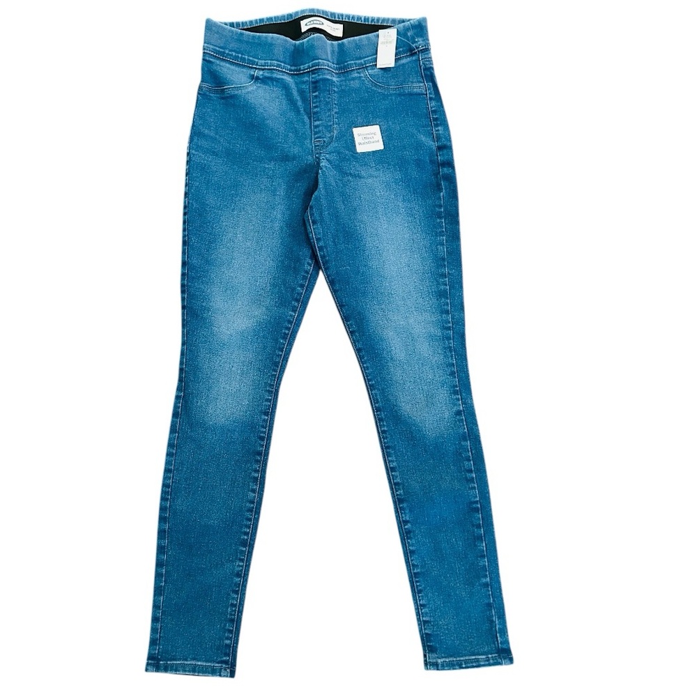 Women jegging Old Navy Super skinny mid rise blue slimming waistband size 4 blue